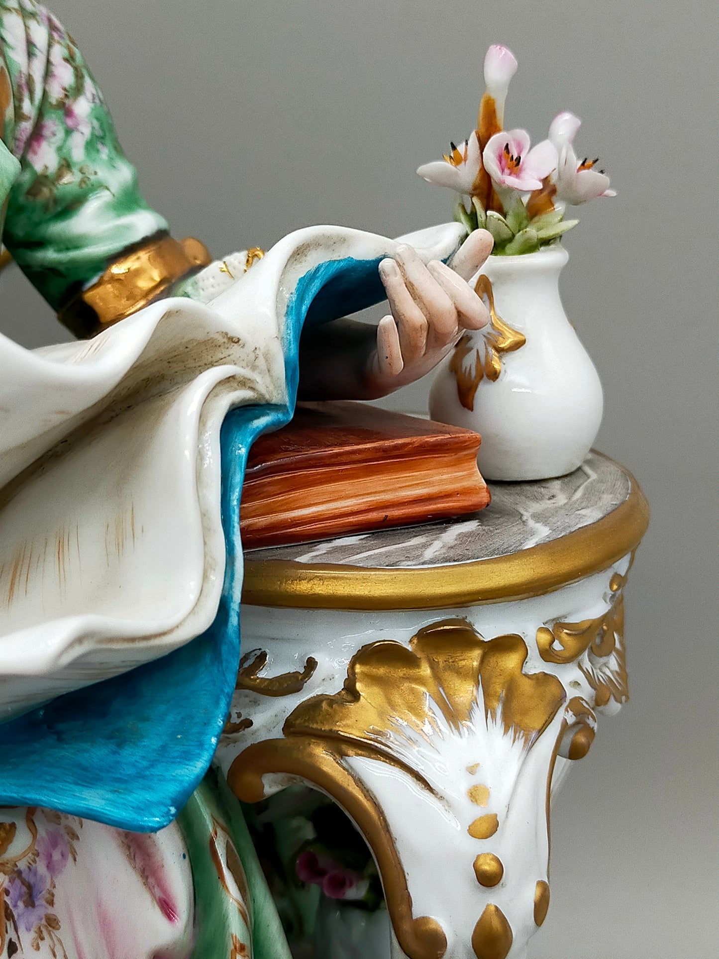 Capodimonte Porzellan Figur Madame Pompadour Italien Signiert