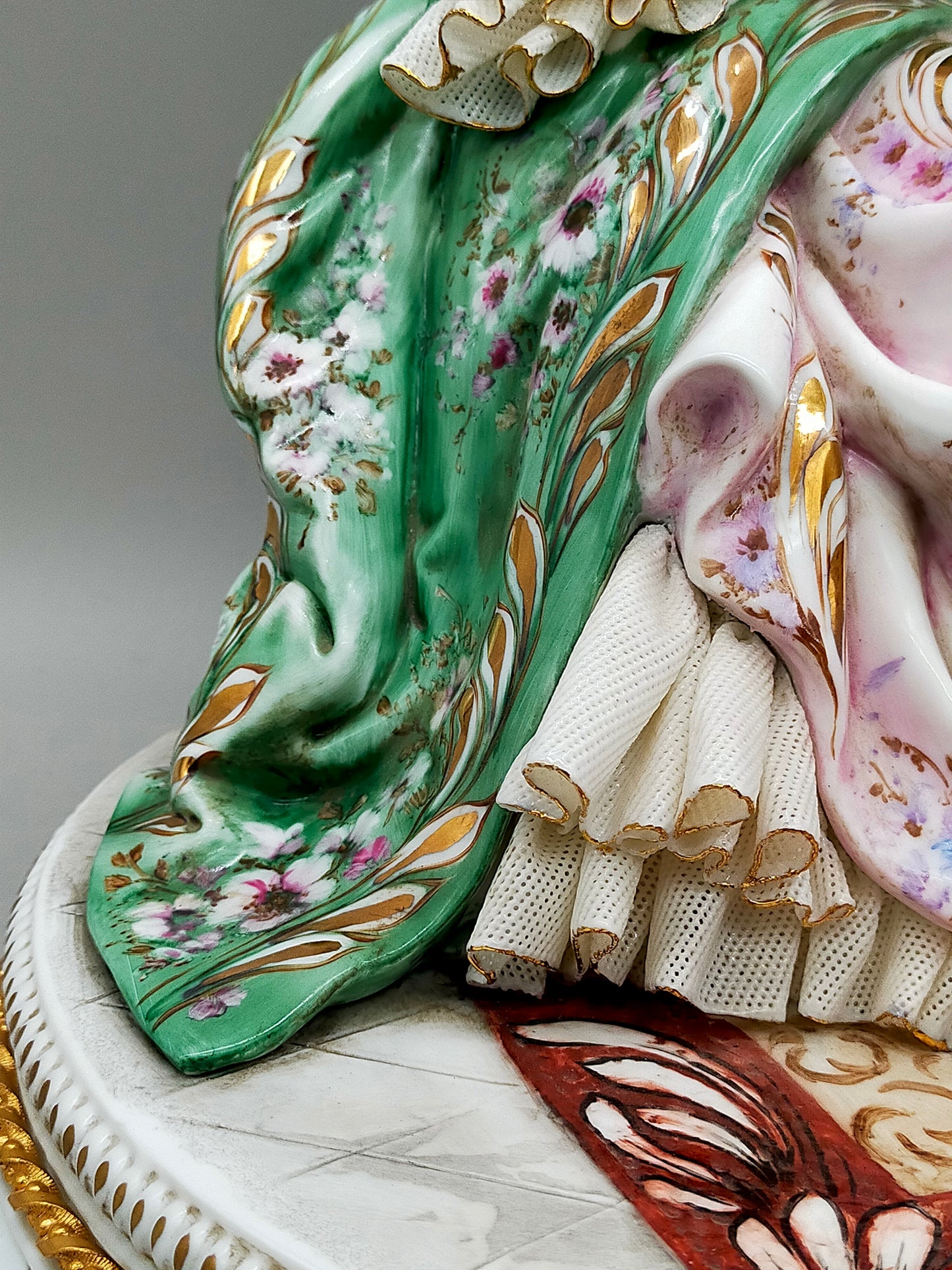 Capodimonte Porzellan Figur Madame Pompadour Italien Signiert