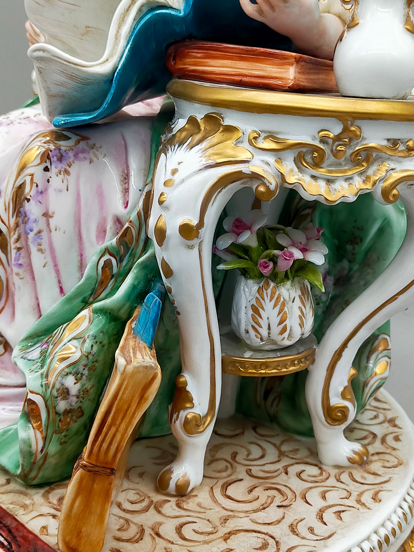 Capodimonte Porzellan Figur Madame Pompadour Italien Signiert