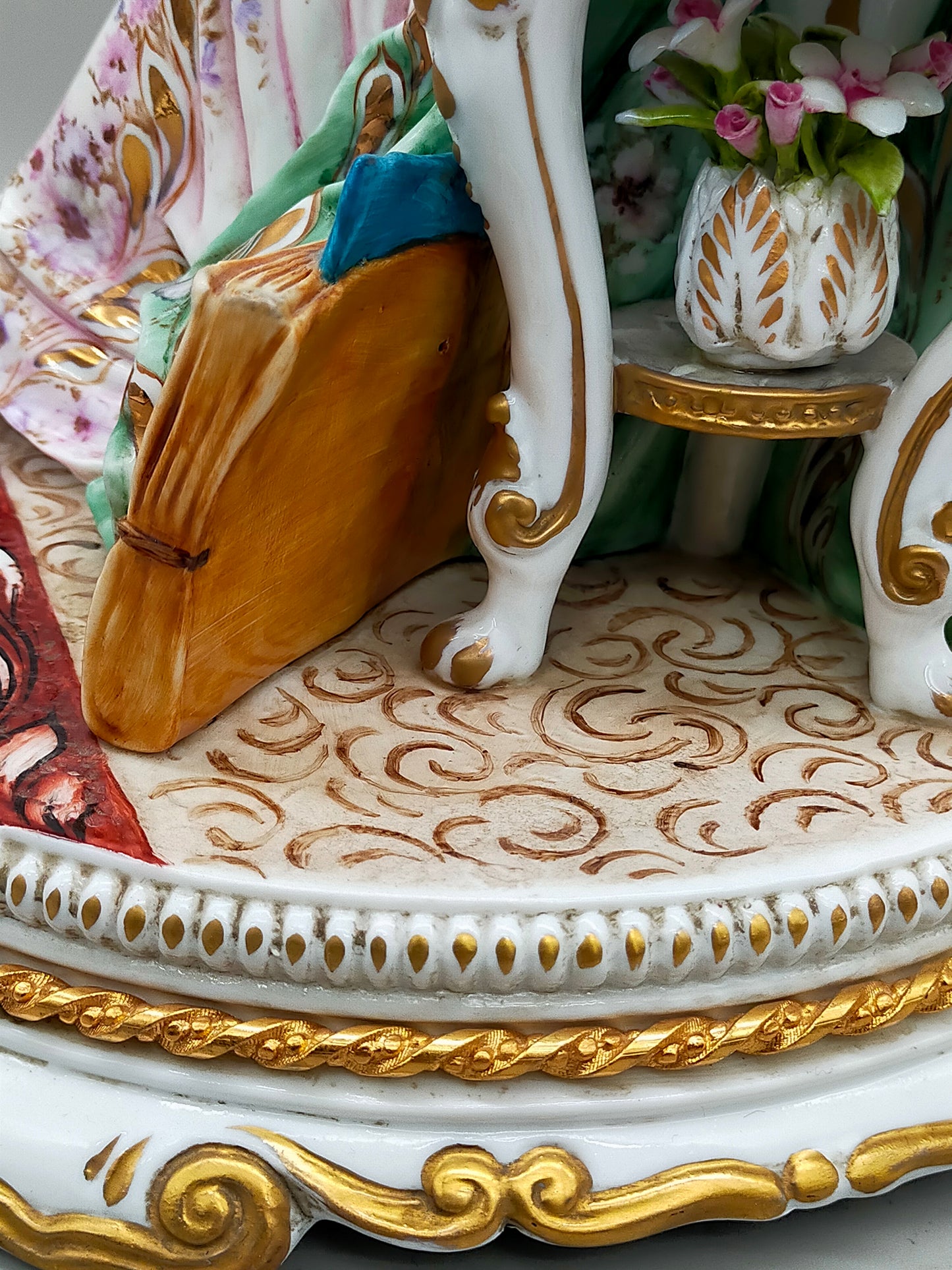 Capodimonte Porzellan Figur Madame Pompadour Italien Signiert