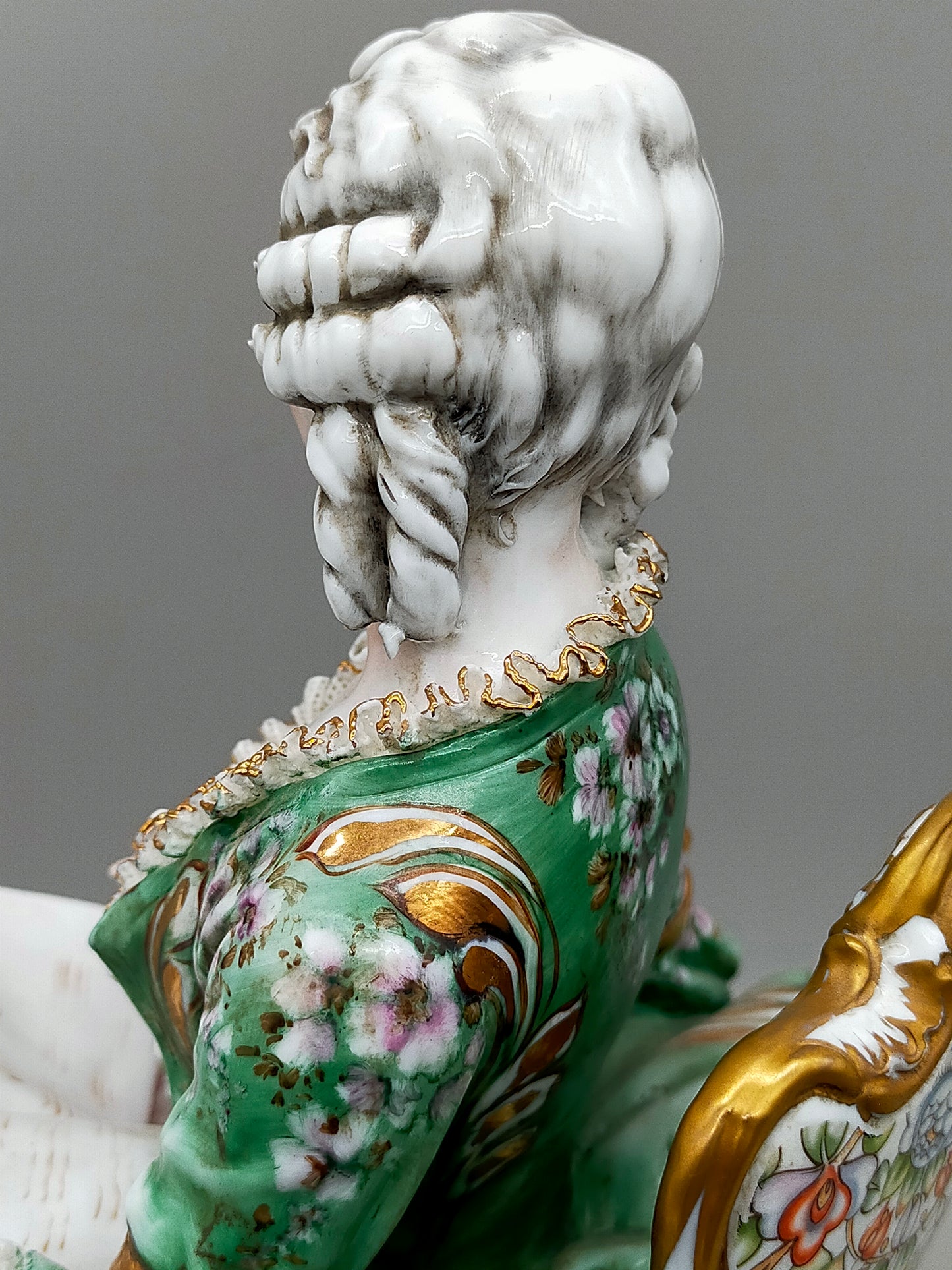Capodimonte Porzellan Figur Madame Pompadour Italien Signiert