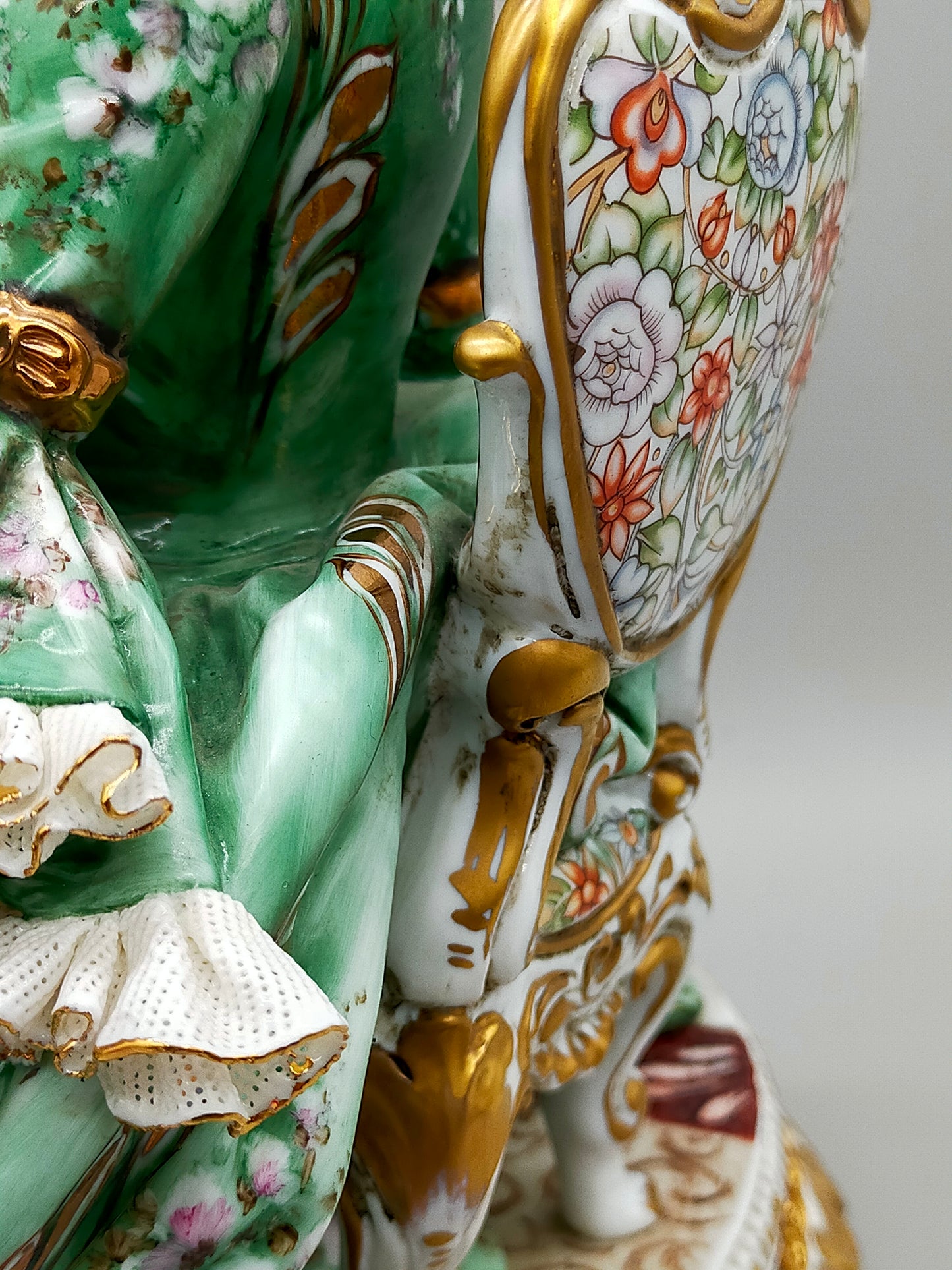 Capodimonte Porzellan Figur Madame Pompadour Italien Signiert