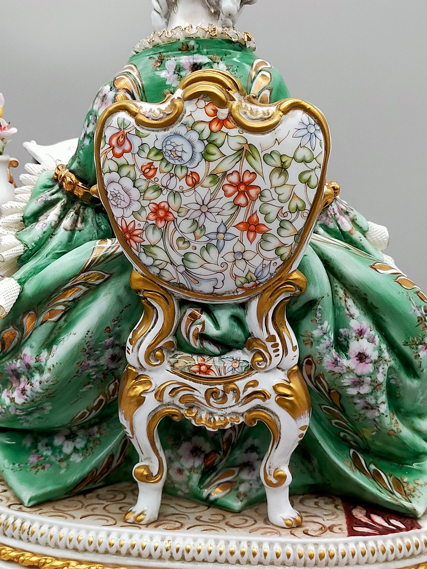 Capodimonte Porzellan Figur Madame Pompadour Italien Signiert