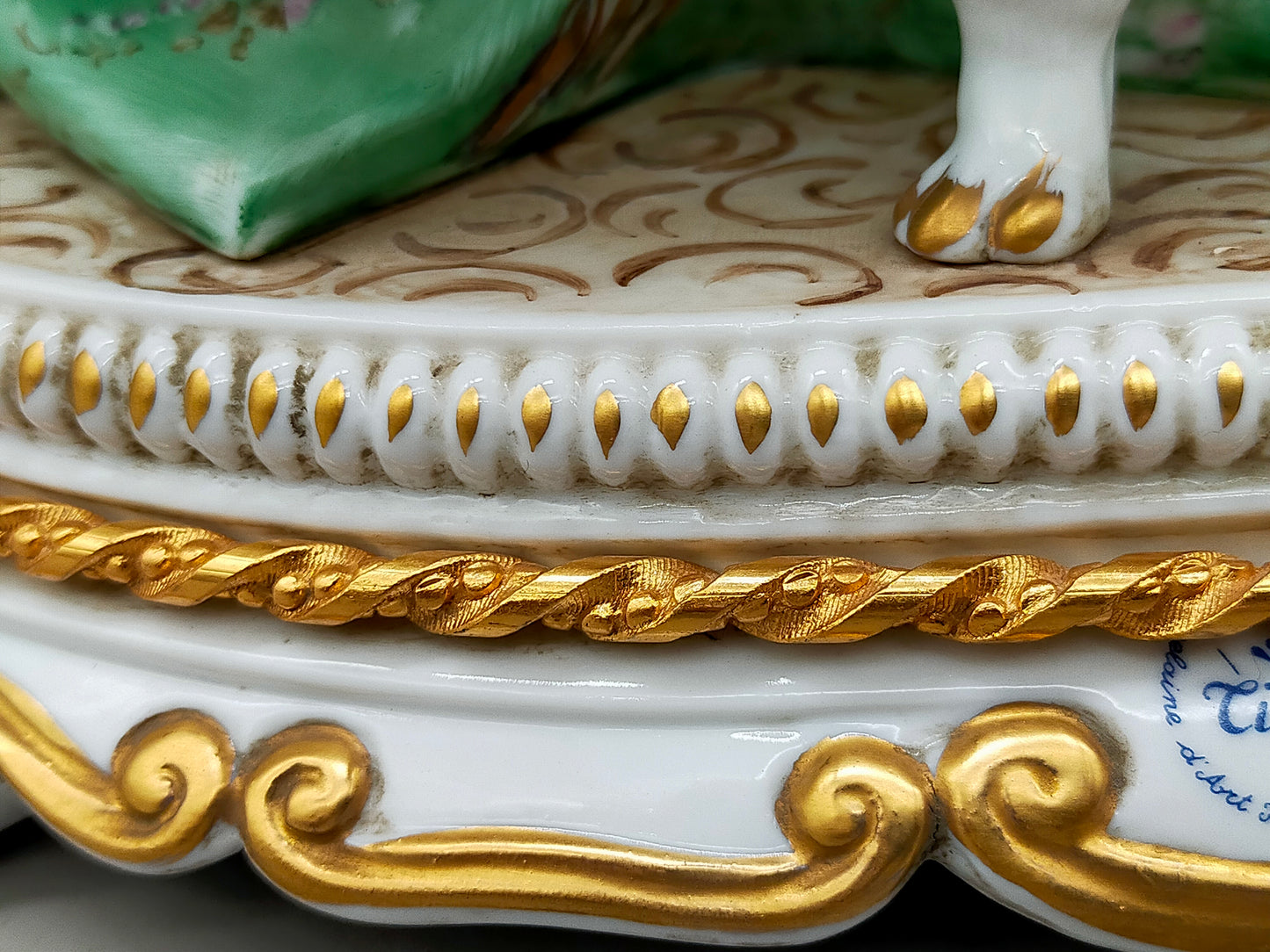 Capodimonte Porzellan Figur Madame Pompadour Italien Signiert