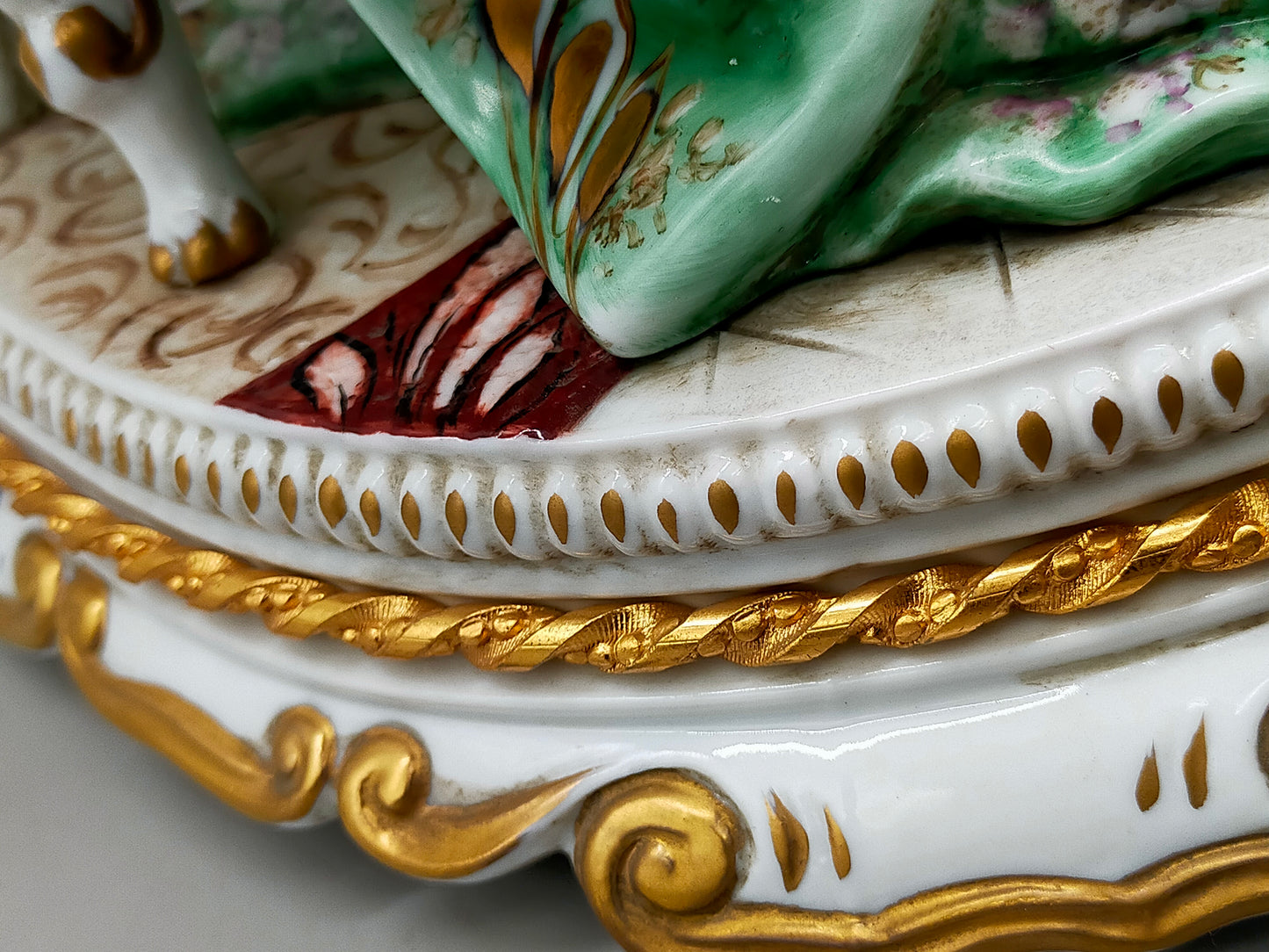 Capodimonte Porzellan Figur Madame Pompadour Italien Signiert