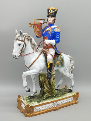 Napoleon Bonaparte Offizier 1808 - Porzellan Figur Limoges Handarbeit