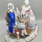 Limoges Porzellan Figur Paar Schach Szene handarbeit signiert