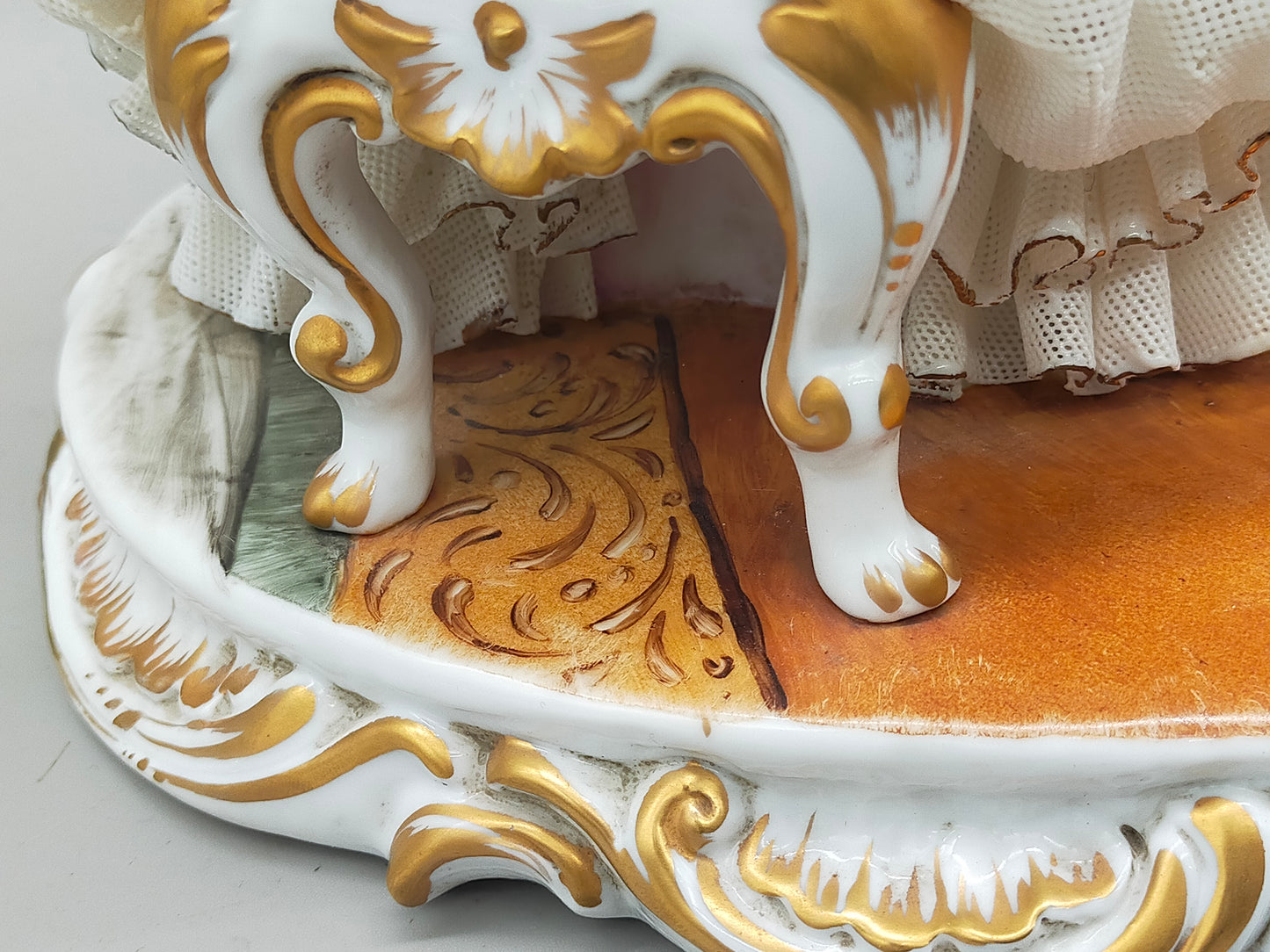 Limoges Porzellan Figur Paar Schach Szene handarbeit signiert