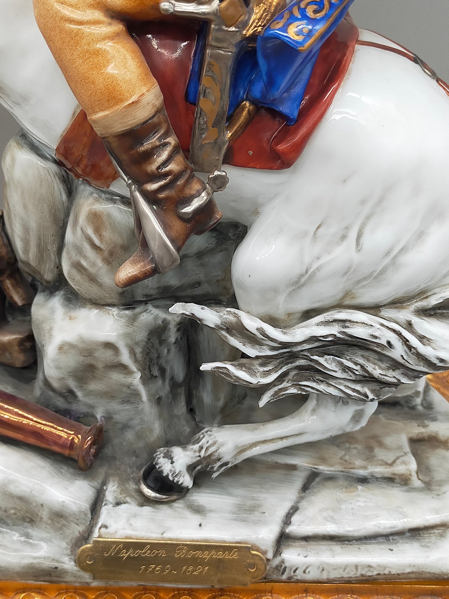Napoleon Bonaparte Reiter Figur Limoges Porzellan -handbemalt - Handarbeit