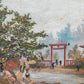 Handgemaltes Japanisches Landschaftsgemälde Torii Szene Signiert