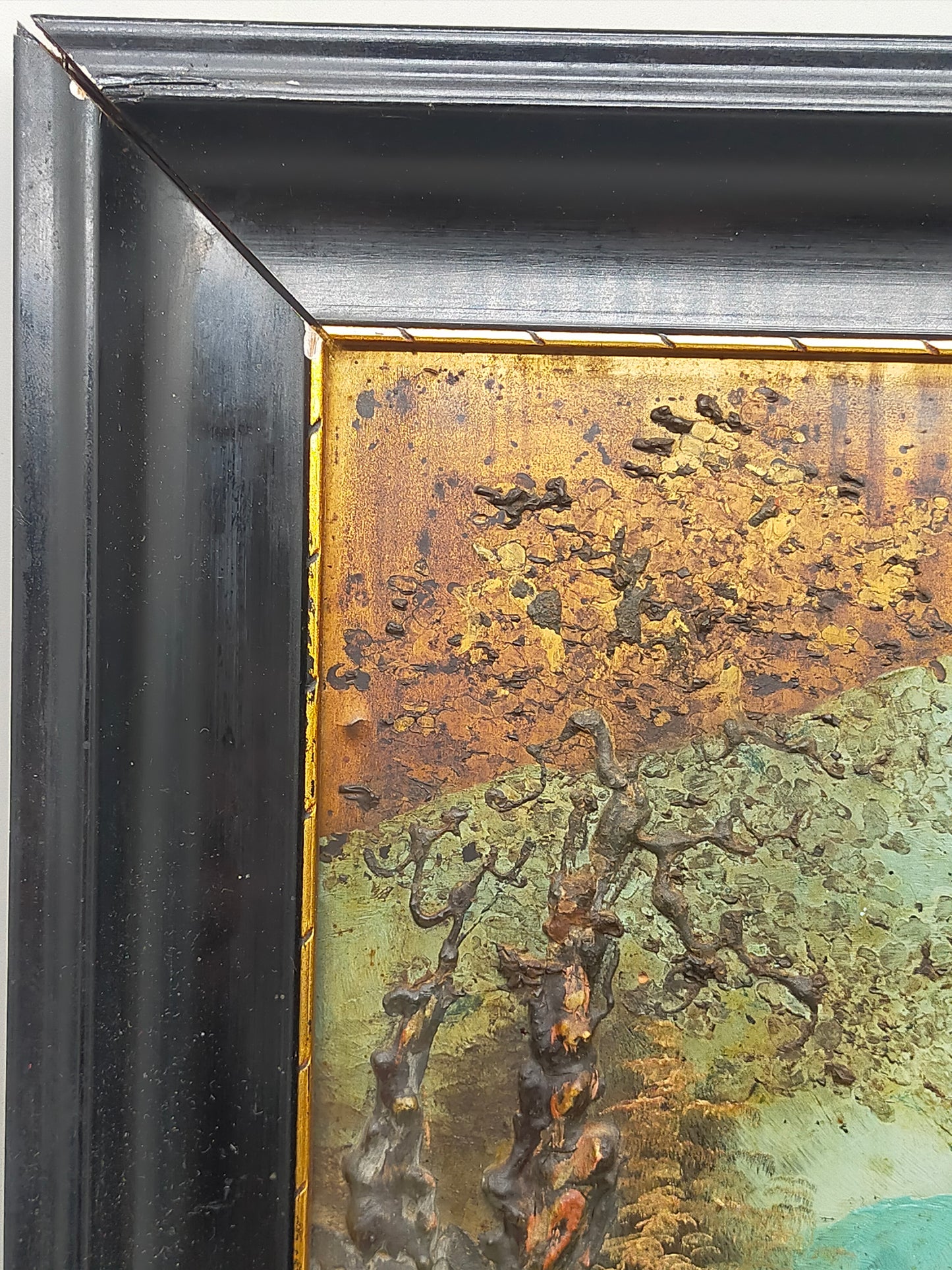 Antike Japanische Landschaftsgemälde Relief Malerei - Wandbild