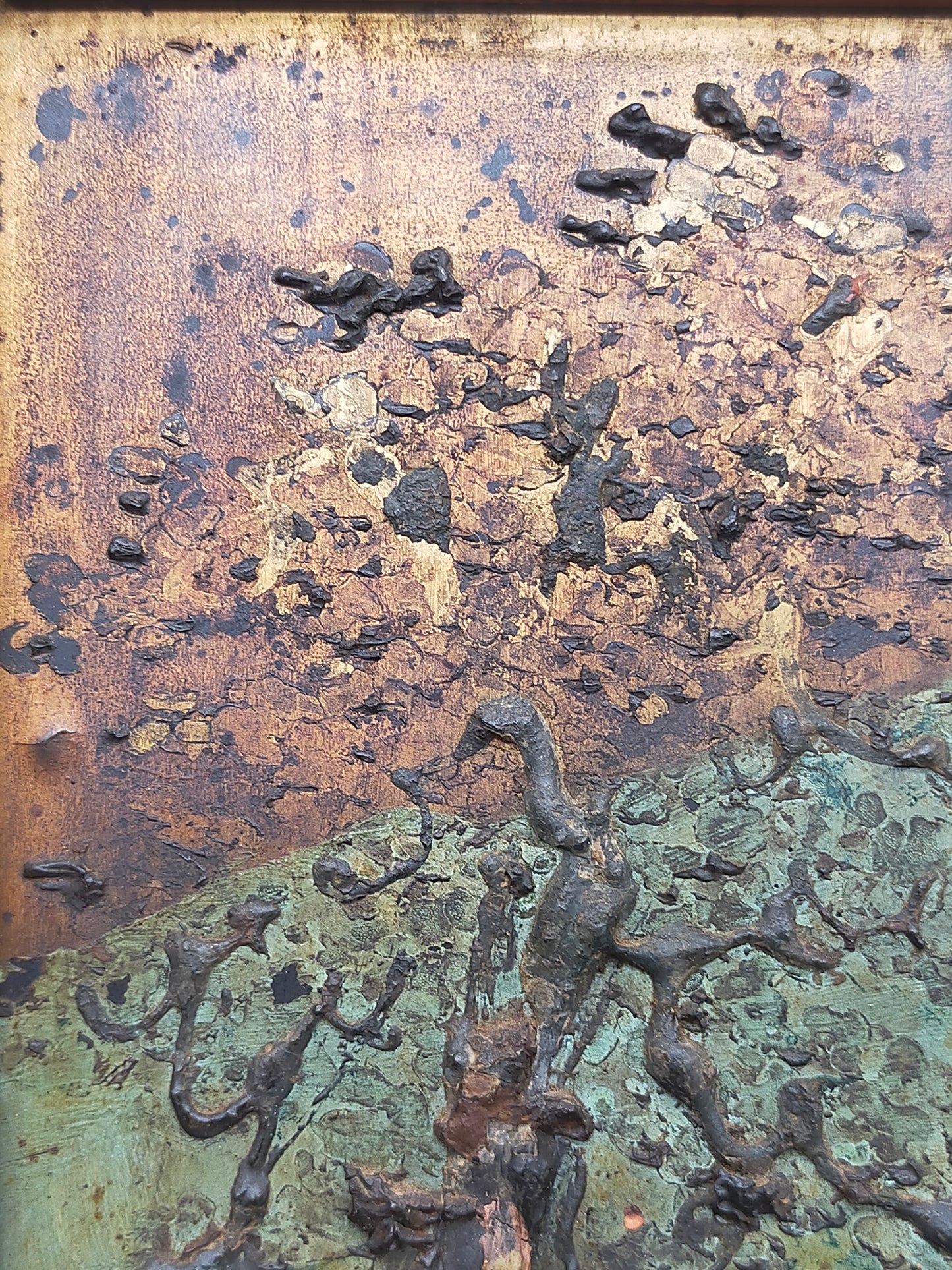 Antike Japanische Landschaftsgemälde Relief Malerei - Wandbild