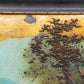Japanische Pagoden Landschaft Relief Gemälde Vintage Wandbild