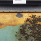 Japanische Pagoden Landschaft Relief Gemälde Vintage Wandbild