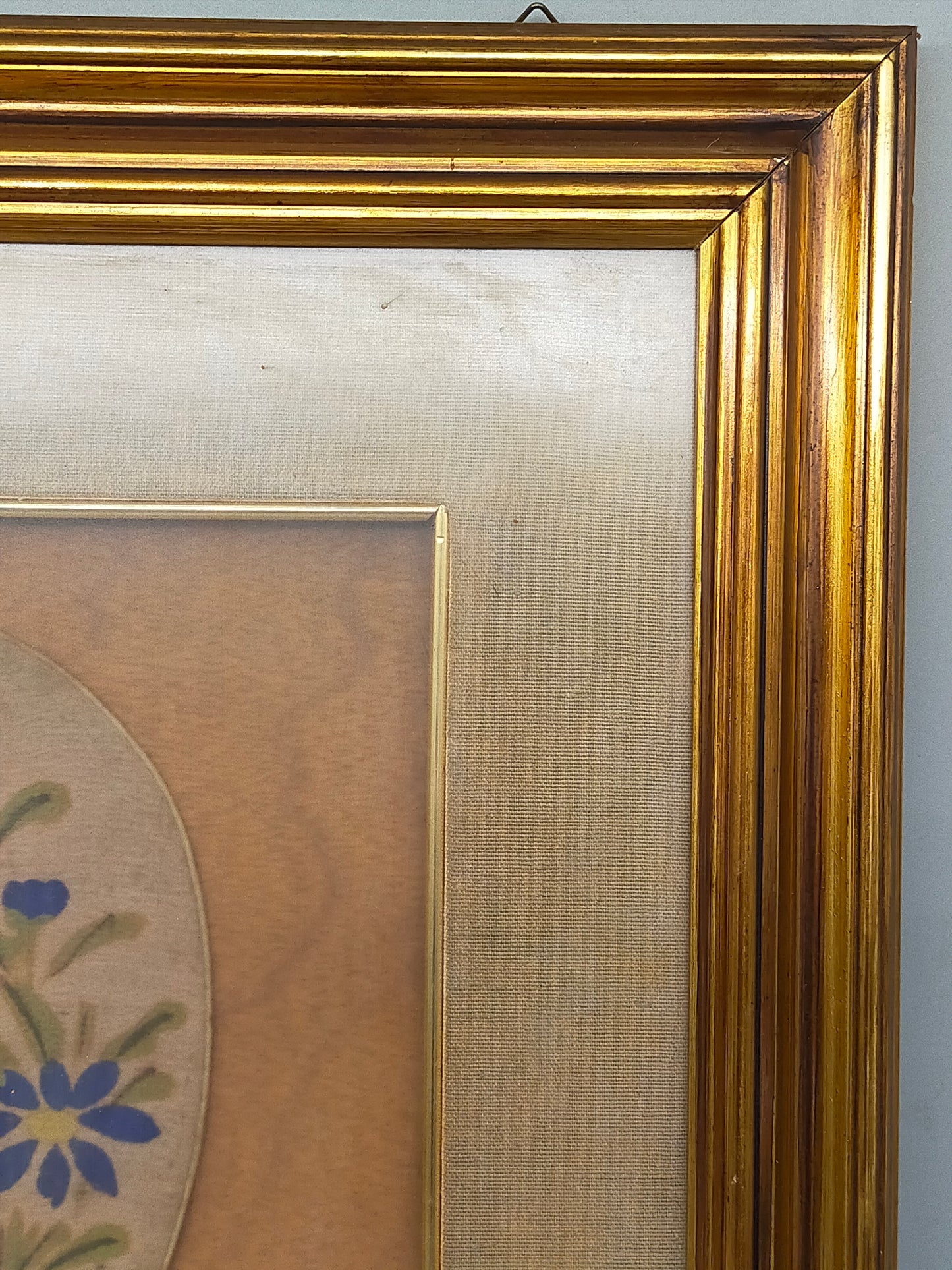 Vintage Japanisches Fächerbild mit Vintage-Wandobjekten