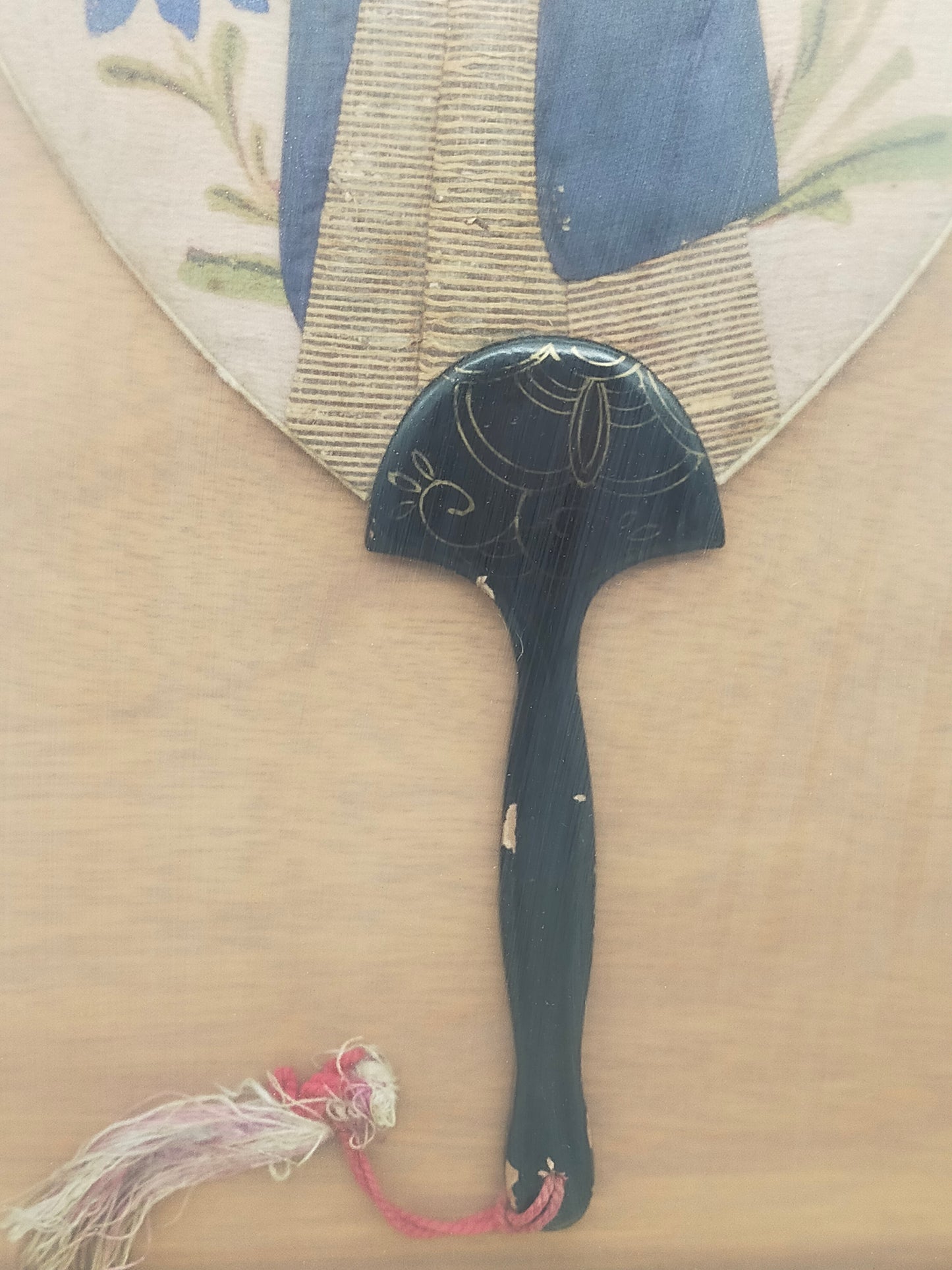 Vintage Japanisches Fächerbild mit Vintage-Wandobjekten