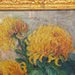 Vintage Ölbild Anton Müller Chrysanthemen im Prunkrahmen signiert