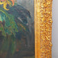 Vintage Ölbild Anton Müller Chrysanthemen im Prunkrahmen signiert