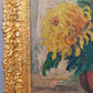 Vintage Ölbild Anton Müller Chrysanthemen im Prunkrahmen signiert
