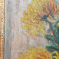 Vintage Ölbild Anton Müller Chrysanthemen im Prunkrahmen signiert