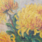 Vintage Ölbild Anton Müller Chrysanthemen im Prunkrahmen signiert