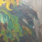 Vintage Ölbild Anton Müller Chrysanthemen im Prunkrahmen signiert