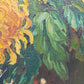 Vintage Ölbild Anton Müller Chrysanthemen im Prunkrahmen signiert