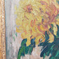 Vintage Ölbild Anton Müller Chrysanthemen im Prunkrahmen signiert