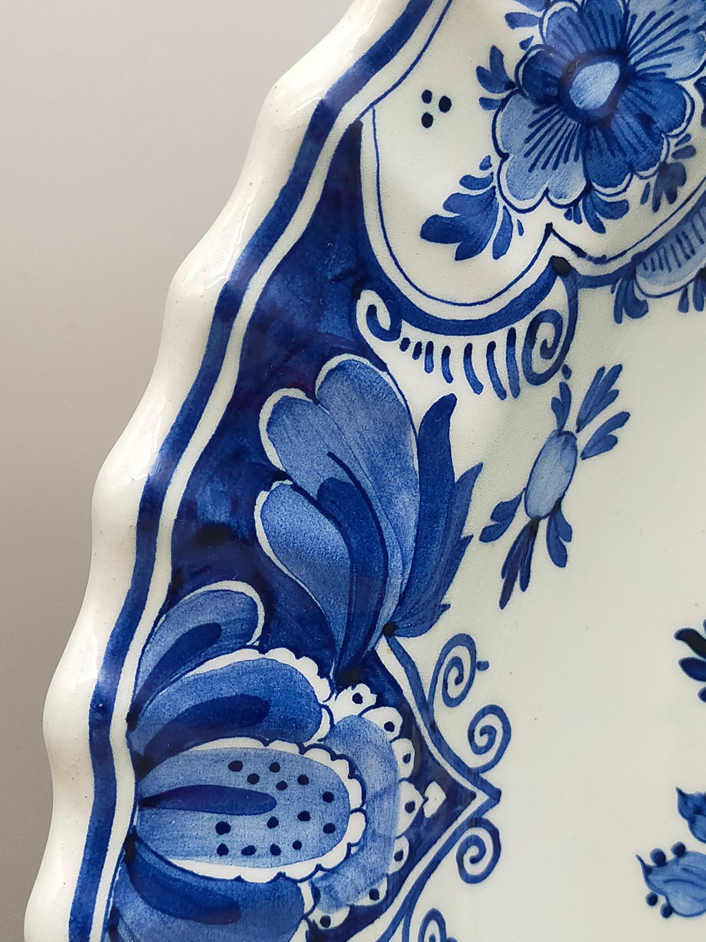 Vintage Delft Blue Holland Wandteller, niederländische Schiffsszene, handbemalte