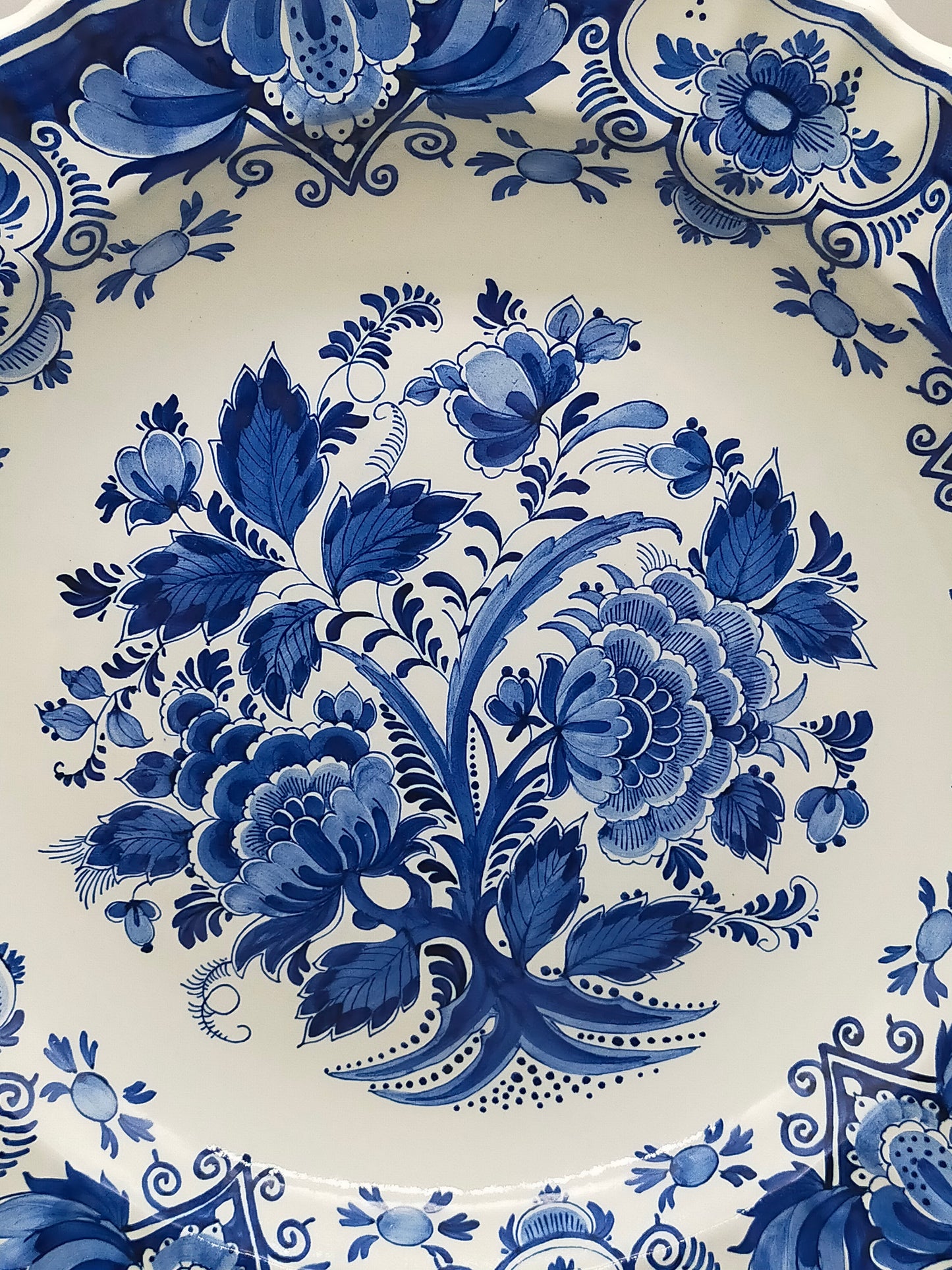 Vintage Delft Blue Holland Wandteller, niederländische Schiffsszene, handbemalte