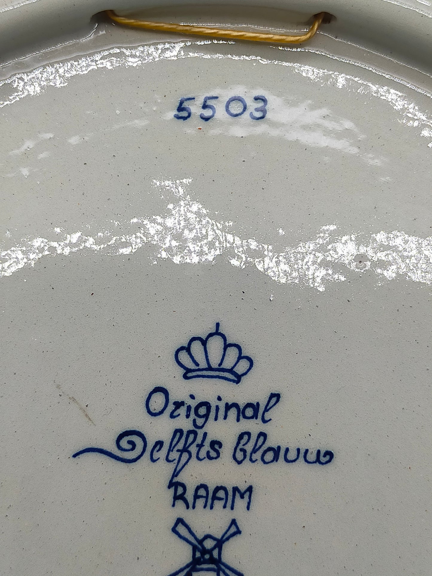 Vintage Delft Blue Holland Wandteller, niederländische Schiffsszene, handbemalte