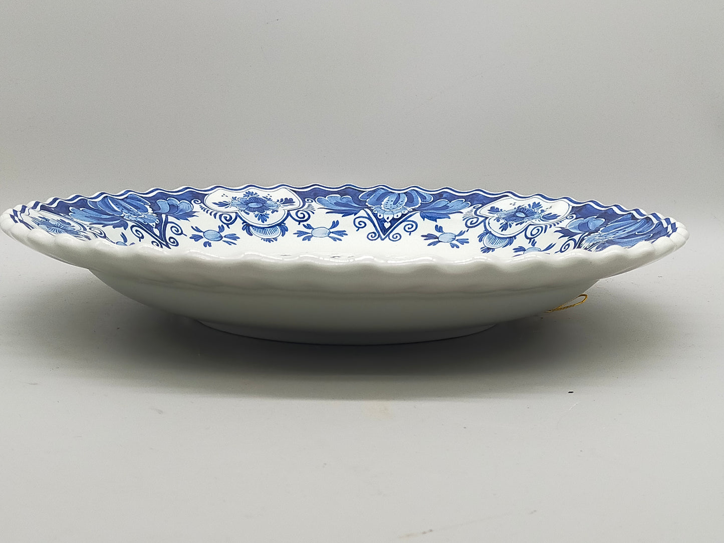 Vintage Delft Blue Holland Wandteller, niederländische Schiffsszene, handbemalte