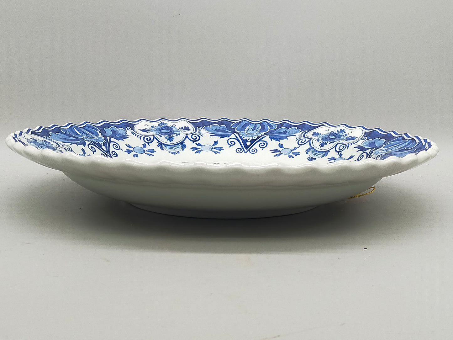 Vintage Delft Blue Holland Wandteller, niederländische Schiffsszene, handbemalte