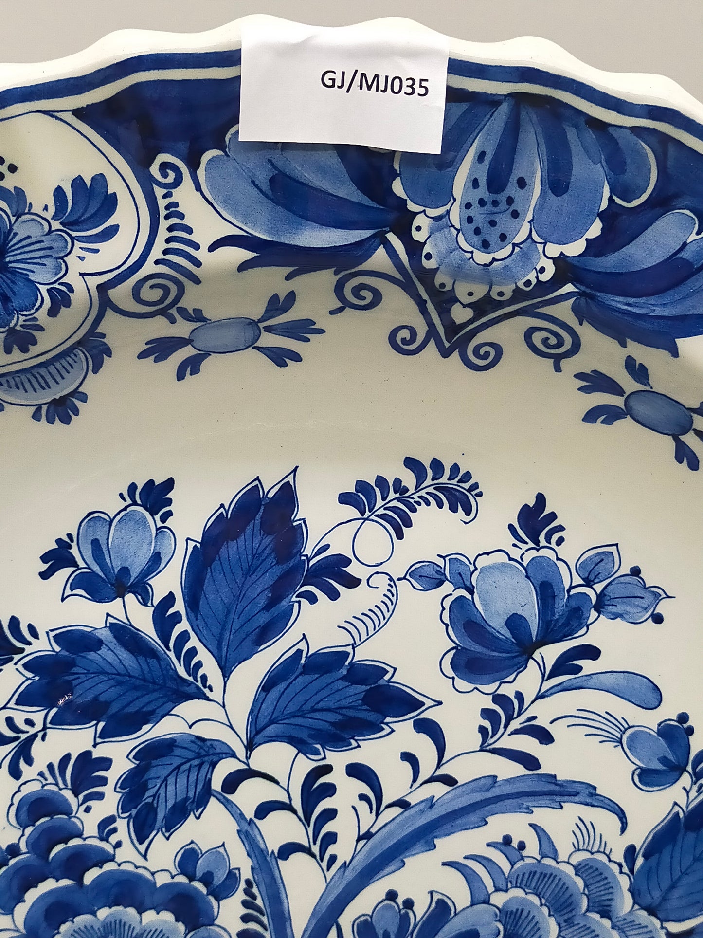 Vintage Delft Blue Holland Wandteller, niederländische Schiffsszene, handbemalte