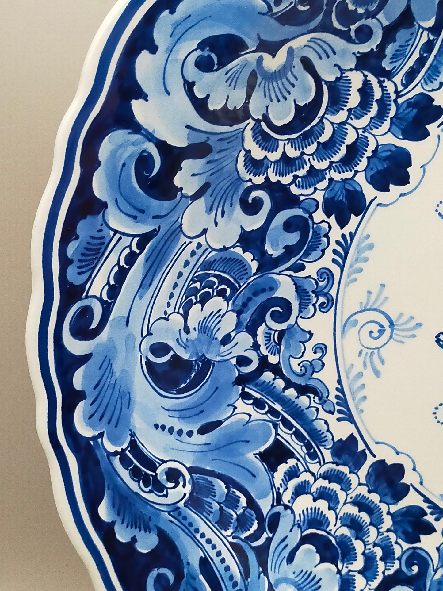Vintage Delft Blue Holland Wandteller, handbemalte