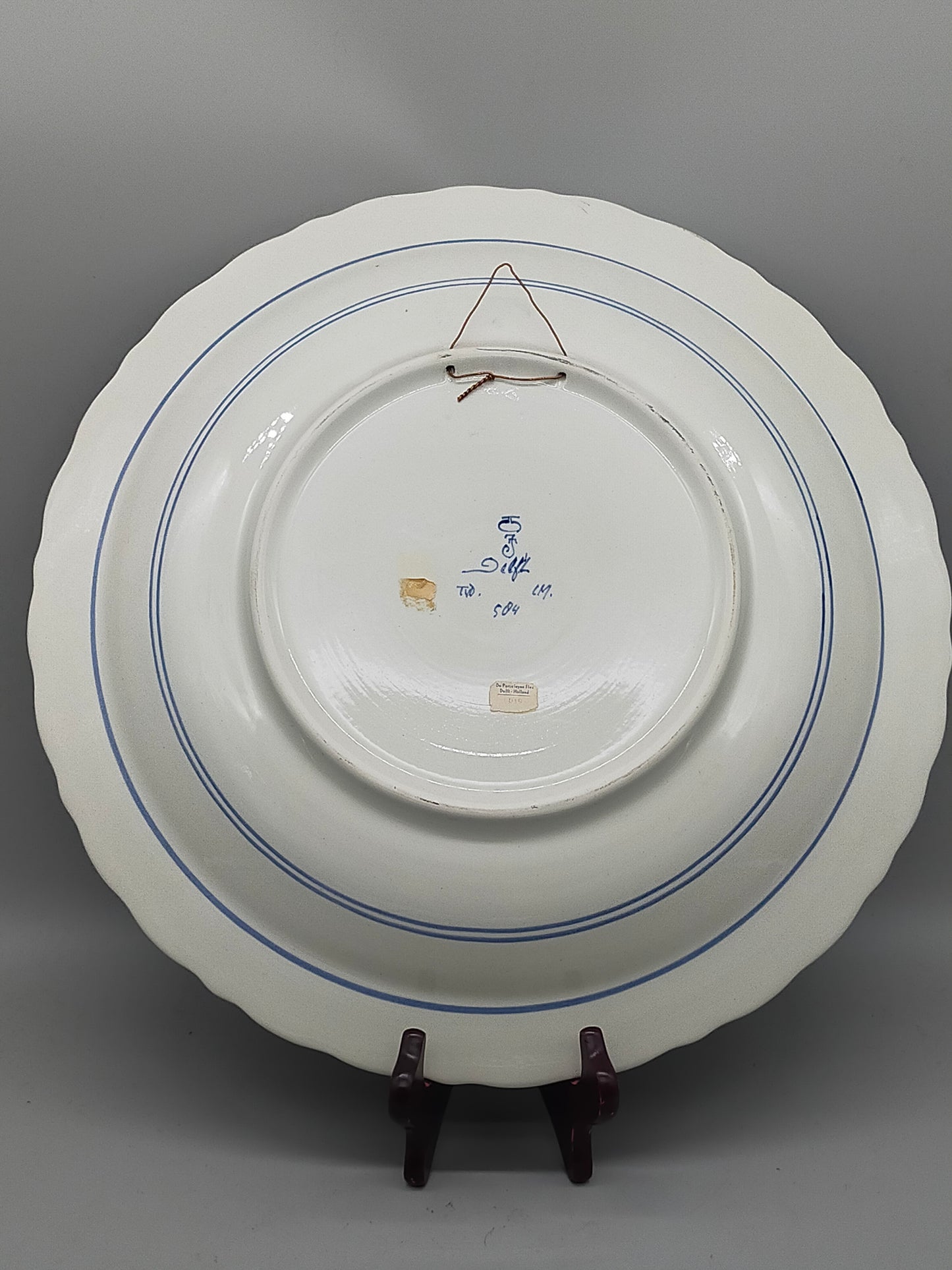 Vintage Delft Blue Holland Wandteller, handbemalte
