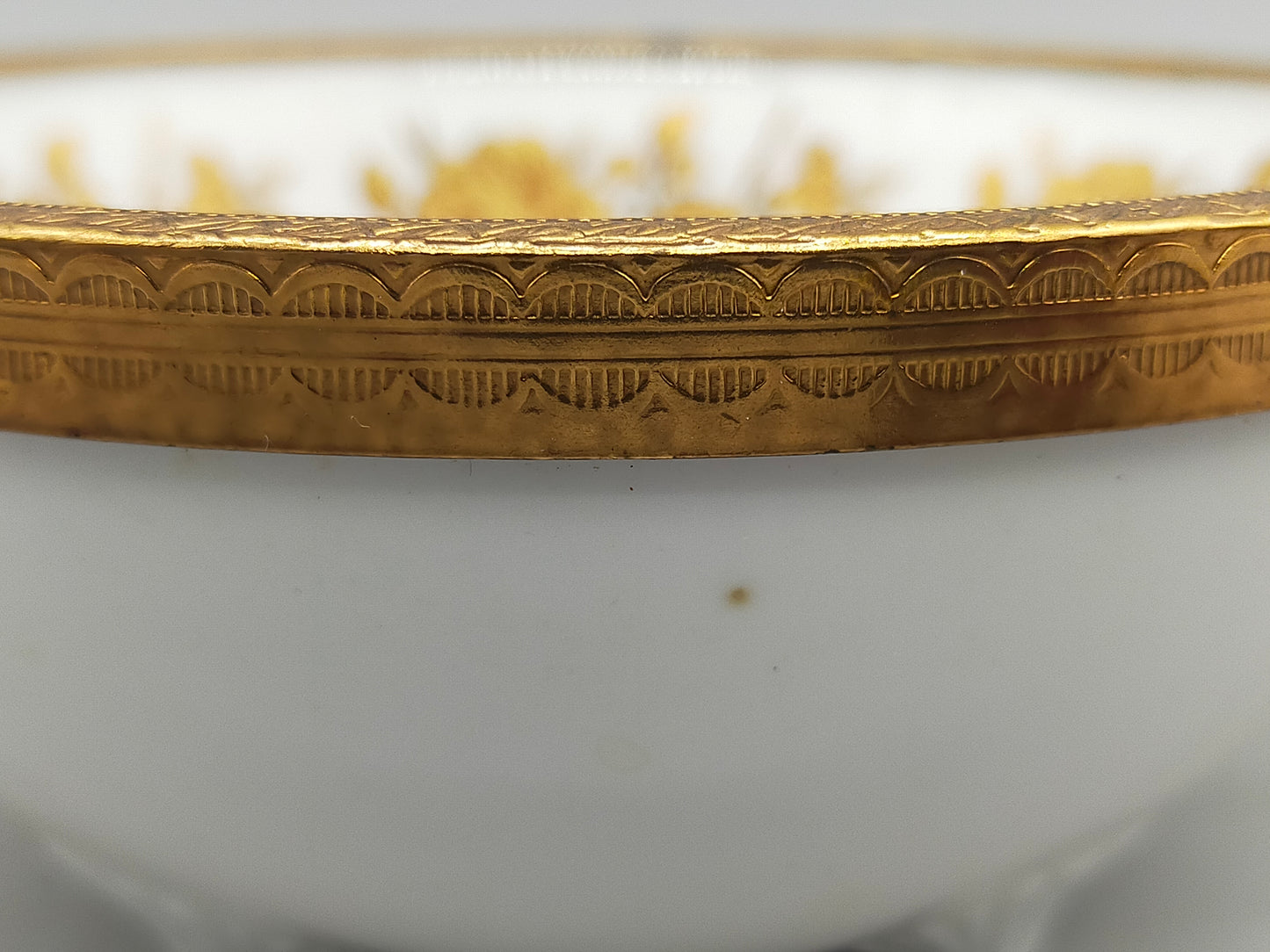 Bayreuth Gloria Porzellan Schale Golden Rose 24K Goldrand & florales
