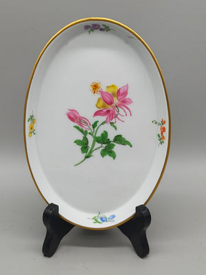 Meissen Porzellan Platte – Handbemalt mit Blumen