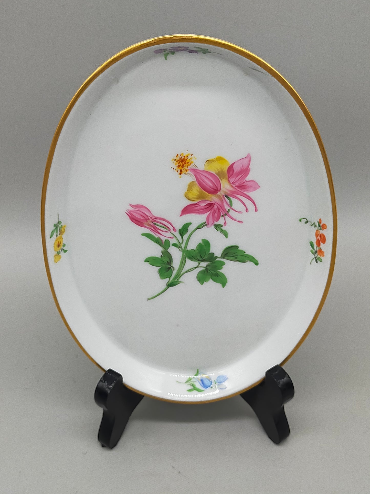 Meissen Porzellan Platte – Handbemalt mit Blumen