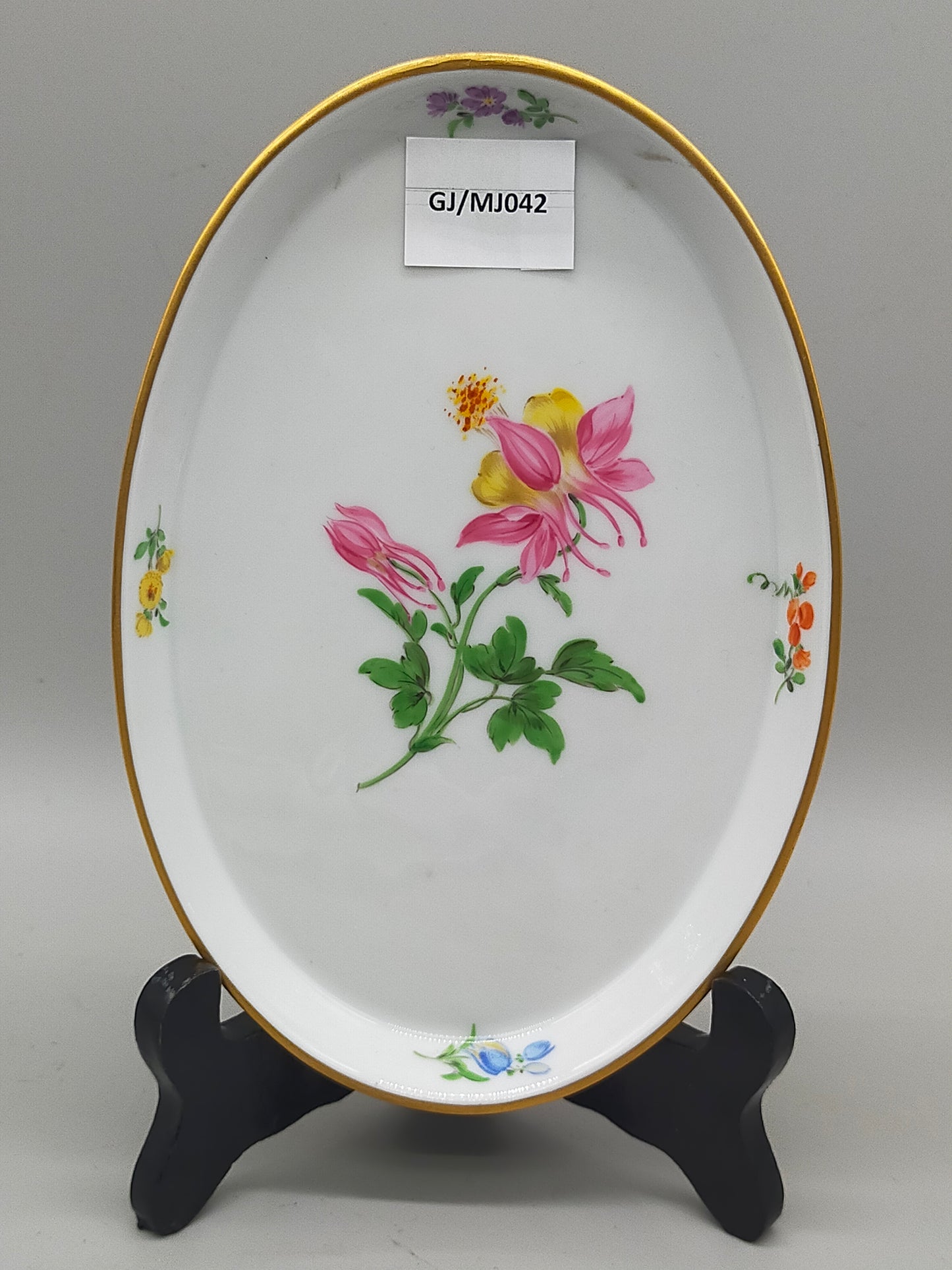 Meissen Porzellan Platte – Handbemalt mit Blumen
