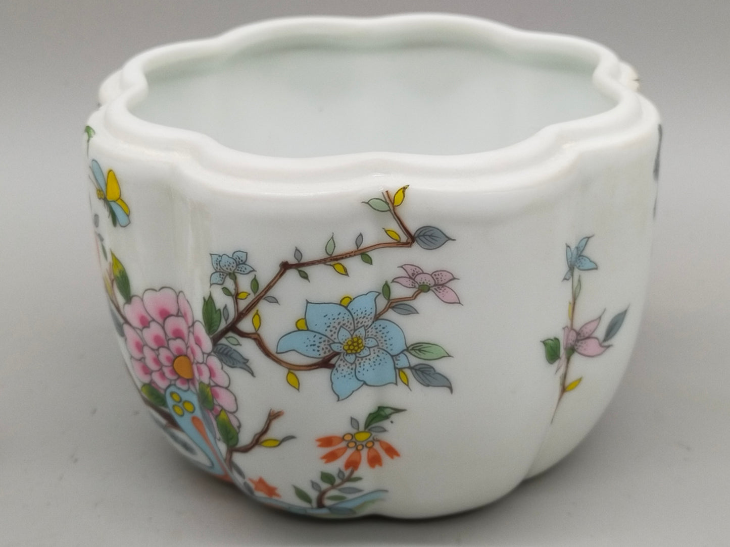 Aichi Seto Japan Porzellan Dose – Floral bemalt mit Deckel & Gold