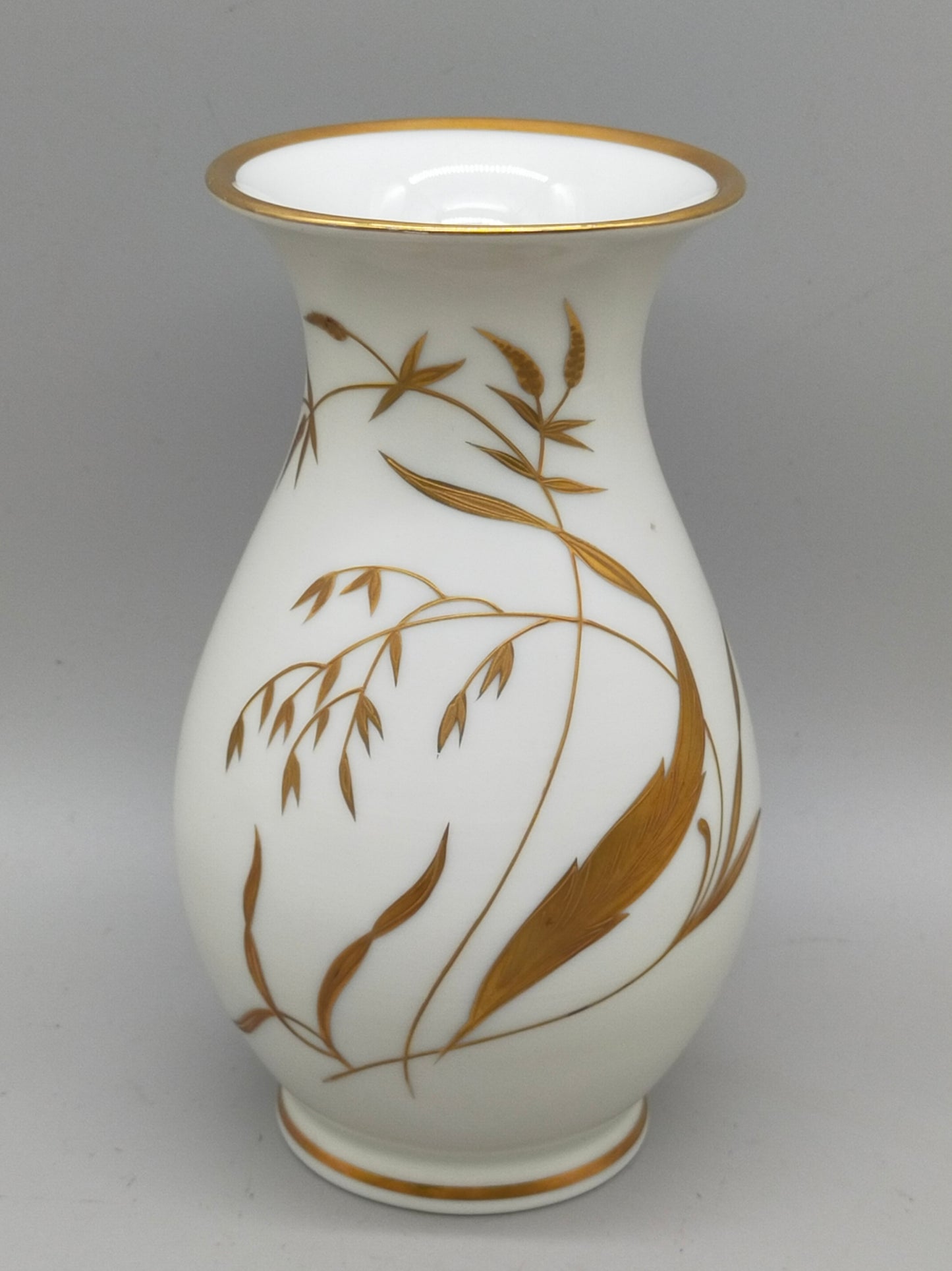 Rhenania Duisdorf Porzellan Vase – Golddekor mit Ährenmotiv