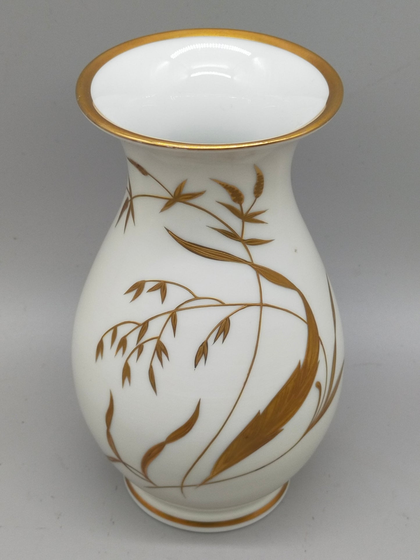 Rhenania Duisdorf Porzellan Vase – Golddekor mit Ährenmotiv