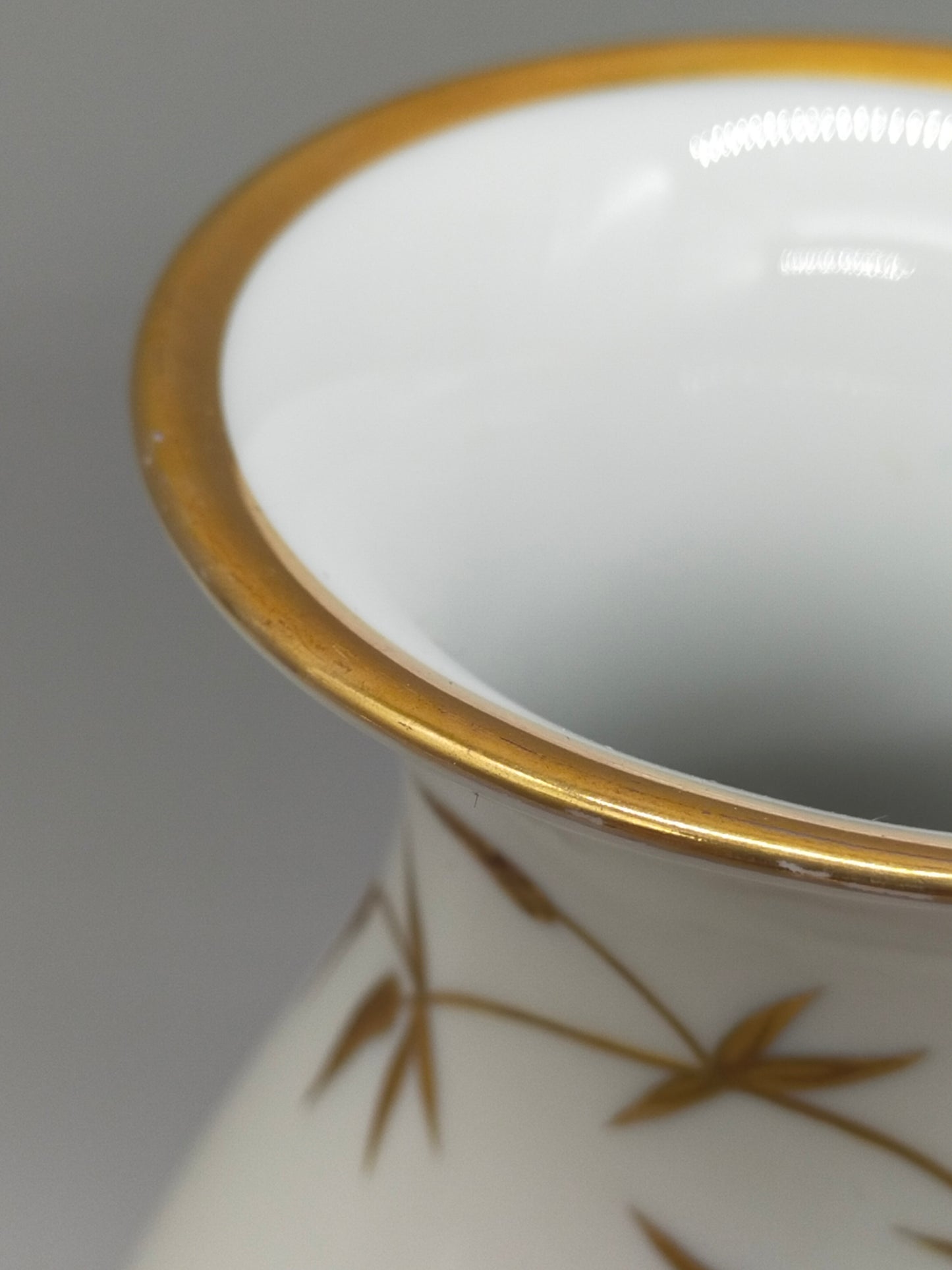 Rhenania Duisdorf Porzellan Vase – Golddekor mit Ährenmotiv