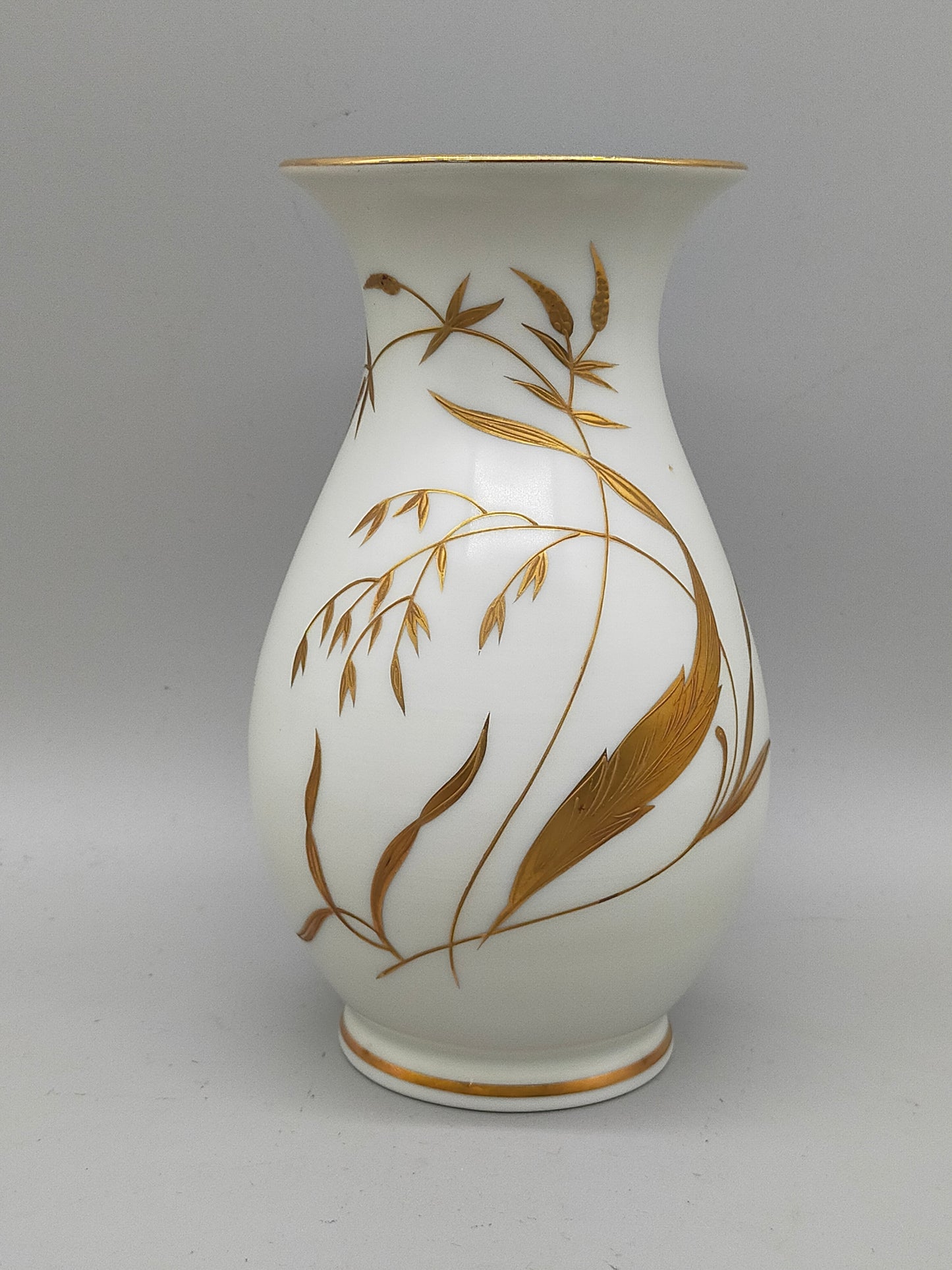 Rhenania Duisdorf Porzellan Vase – Golddekor mit Ährenmotiv