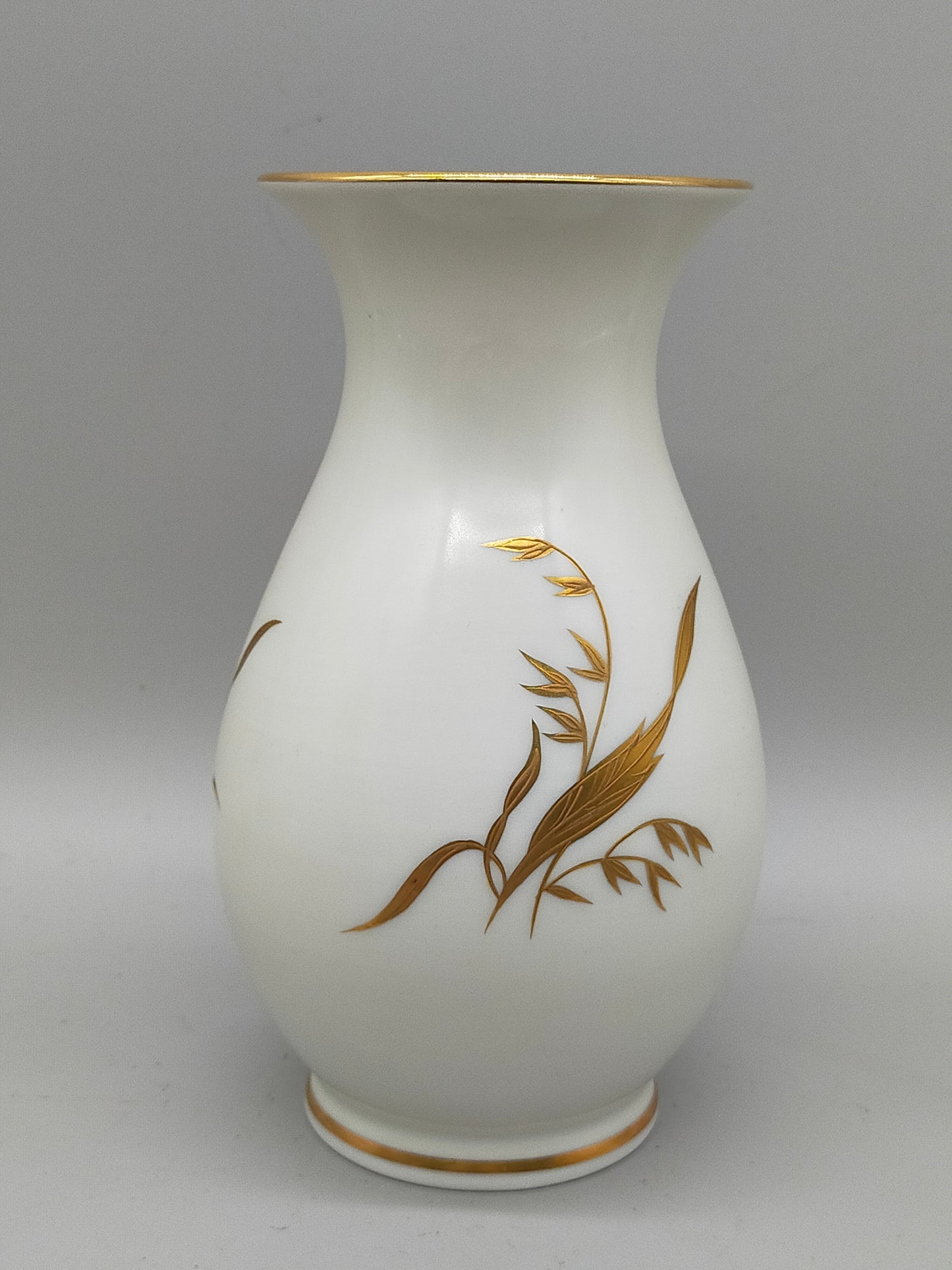 Rhenania Duisdorf Porzellan Vase – Golddekor mit Ährenmotiv