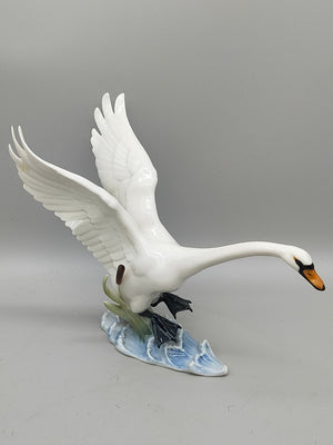 Lorenz Hutschenreuther Schwan Figur – Elegante Porzellan Skulptur
