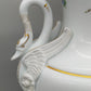 Prachtvolle Dresden Porzellan Schwanenhenkel Vase – Handbemaltes Blumendekor