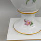 Prachtvolle Dresden Porzellan Schwanenhenkel Vase – Handbemaltes Blumendekor