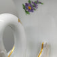 Prachtvolle Dresden Porzellan Schwanenhenkel Vase – Handbemaltes Blumendekor